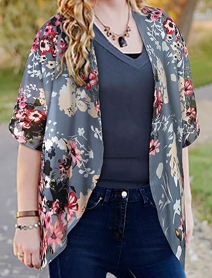 Octavia-New Women Summer Long Flowy Kimono Cardigans Boho Chiff