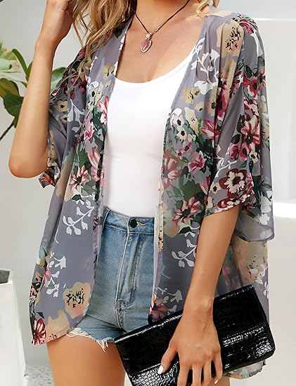 Octavia-New Women Summer Long Flowy Kimono Cardigans Boho Chiff