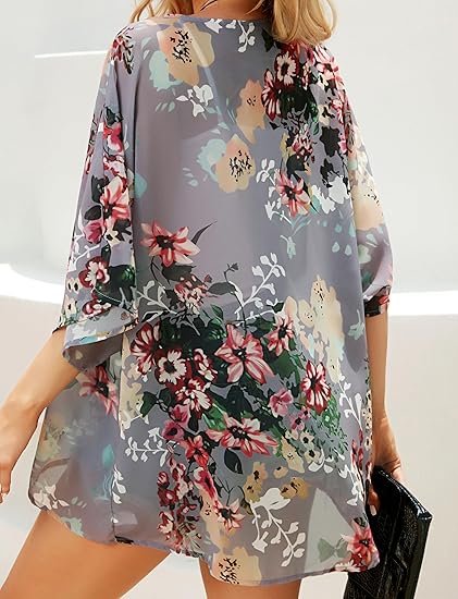 Octavia-New Women Summer Long Flowy Kimono Cardigans Boho Chiff