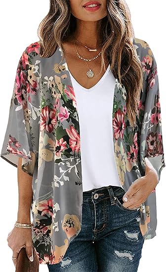 Octavia-New Women Summer Long Flowy Kimono Cardigans Boho Chiff